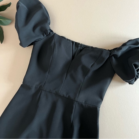 Vince Camuto Sleek Black Off Shoulder Sheath Dress - Picture 13 of 16